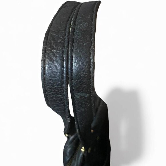 VINTAGE-MICHAEL KORS - Portland Pebble Leather Bag Satchel Handbag in Black/Gold - Picture 5 of 5